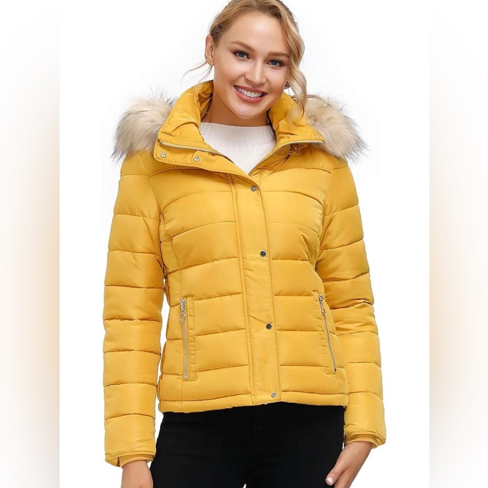 Royal Matrix Women's Hooded Puffer Coat Short Quilted Jacket